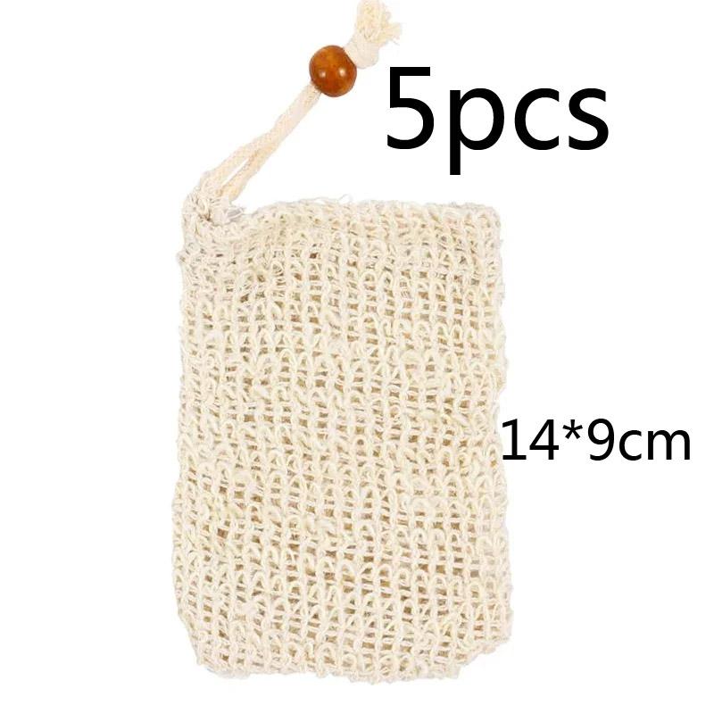 

5pcs Color Nylon Soap Pocket Bag Exfoliating Soap Saver Body Scrubber Rough Sponge for Bath Shower Bar Soap Foam Lather Pouch