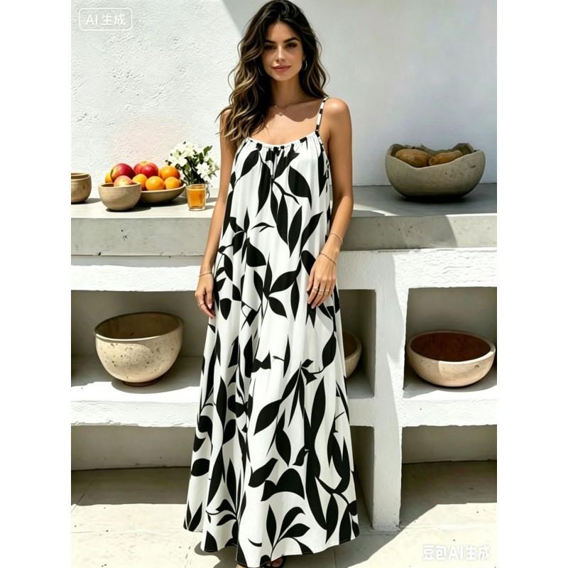 Long Backless Sleeveless Wrap Dress Women 2026 Loose Fit Casual Beach Vacation