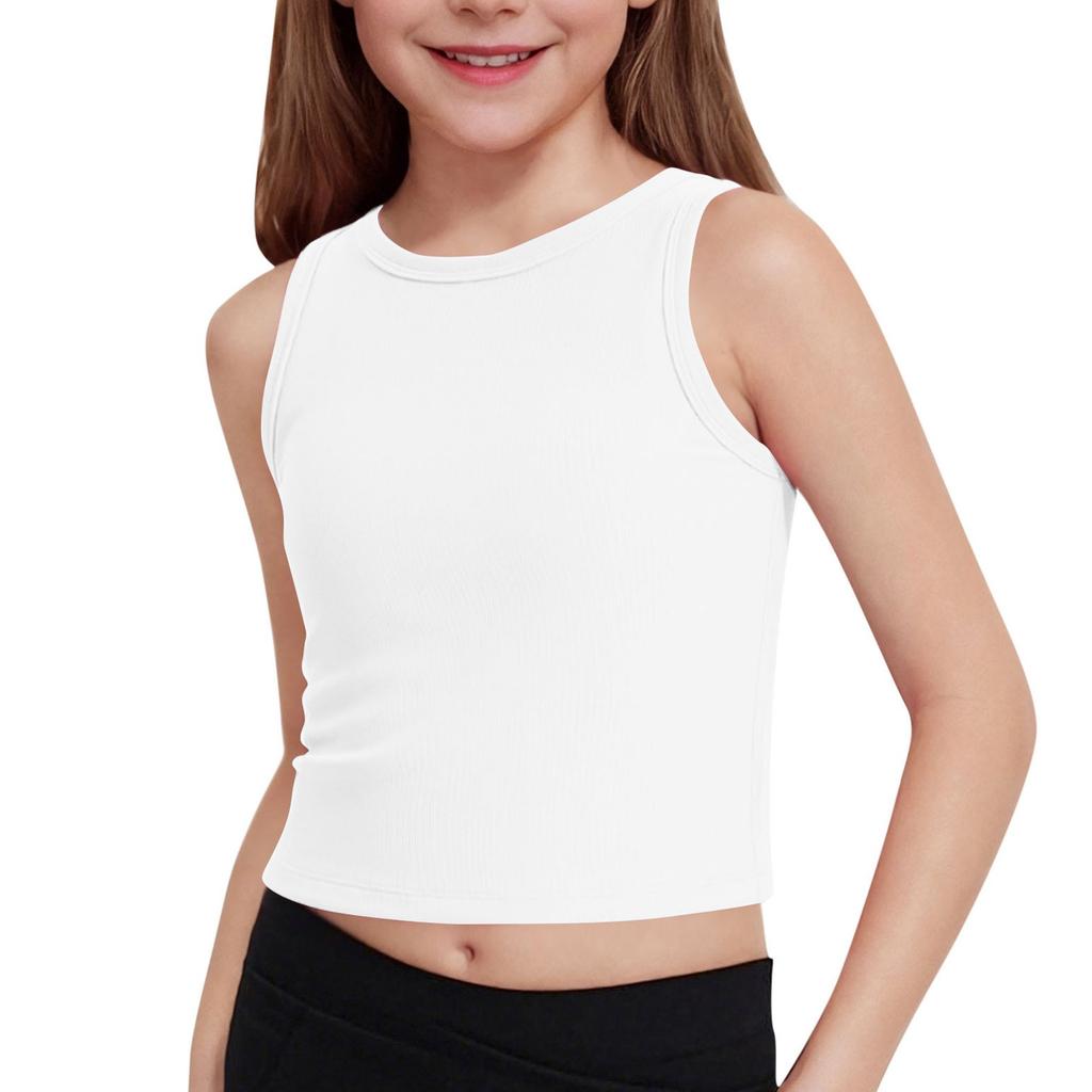 Girls' Ribbed Tank Top - Sleeveless Cotton Camisole