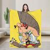 Asterix And Obelix Flannel Blanket  Warm Soft Throw Blanket for Living Room Picnic Street Trend Bedspread Sofa Bed Cover