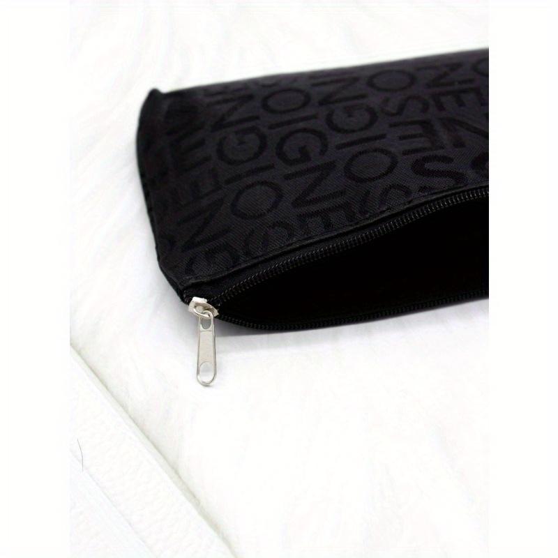 Minimalist Letter Print Makeup Bag, Portable & Convenient For Daily Use & Travel Makeup Travel Toiletry Organizer Essentials Gifts Storage Zipper