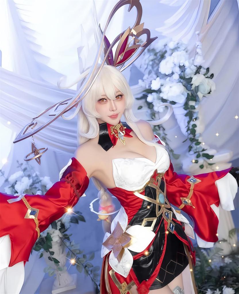 NOKIJP Alice Wig Genshin Impact Cosplay Heat-Resistant Wig Silky Smooth Easy to Style Genshin Impact Mondstadt Alice Witch Gathering Great Witch