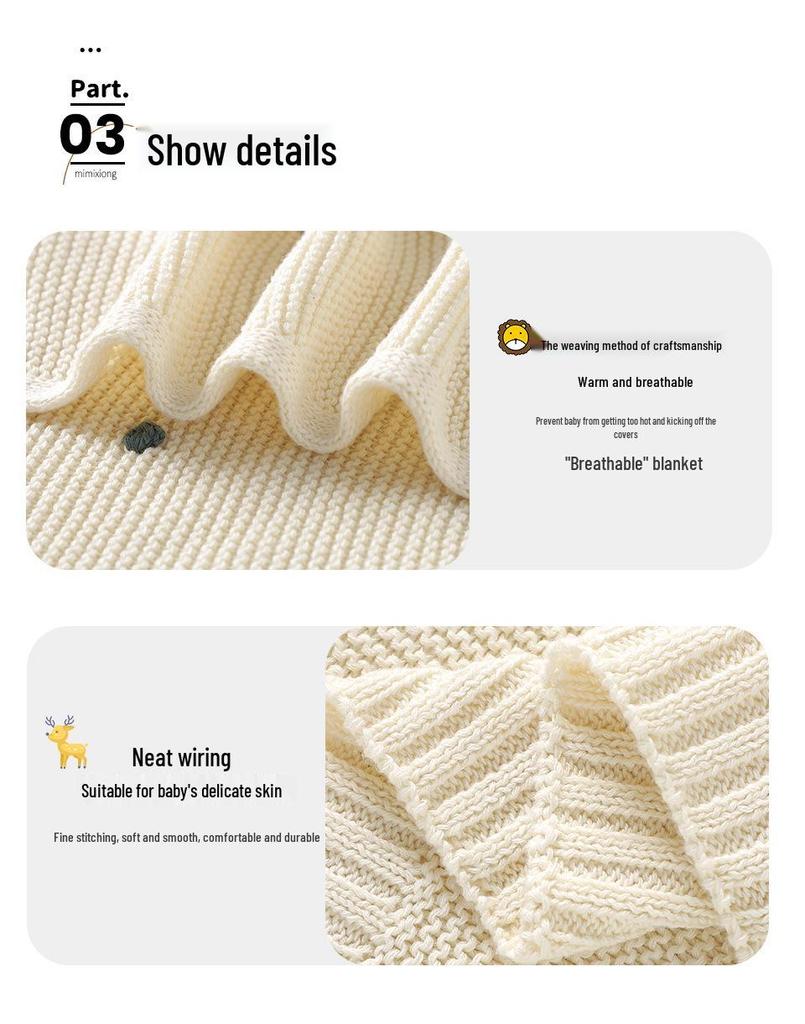 Hot-Selling Cotton Crochet Baby Swaddle & Stroller Blanket for Spring/Summer
