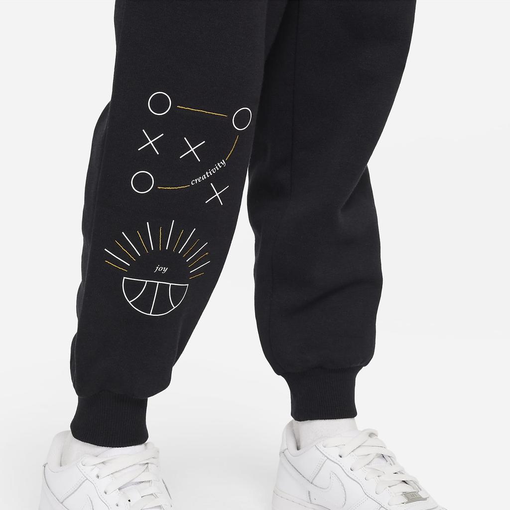 Nike Culture Of Basketball Graphic Print Loose Fit Basketball Knit Pants Kids bottoms Black FD4016-010