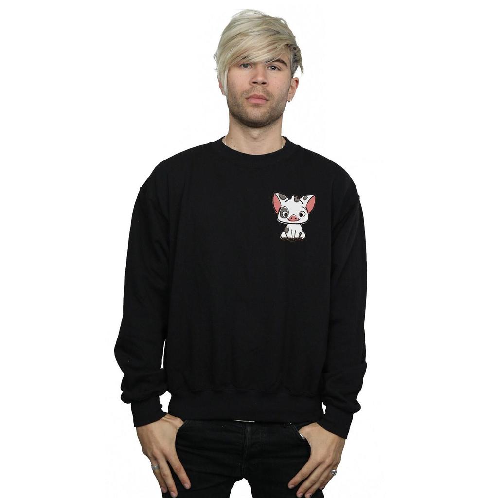 Disney Mens Moana Pua The Pig Breast Print Sweatshirt