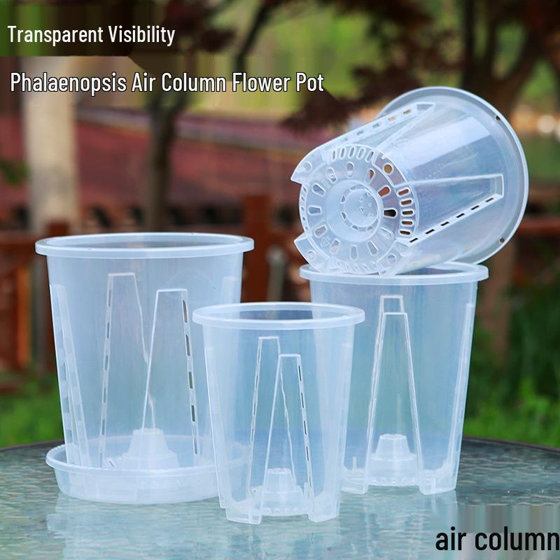 Transparent Breathable Flower Pot for Phalaenopsis and Dendrobium - Root Control Design
