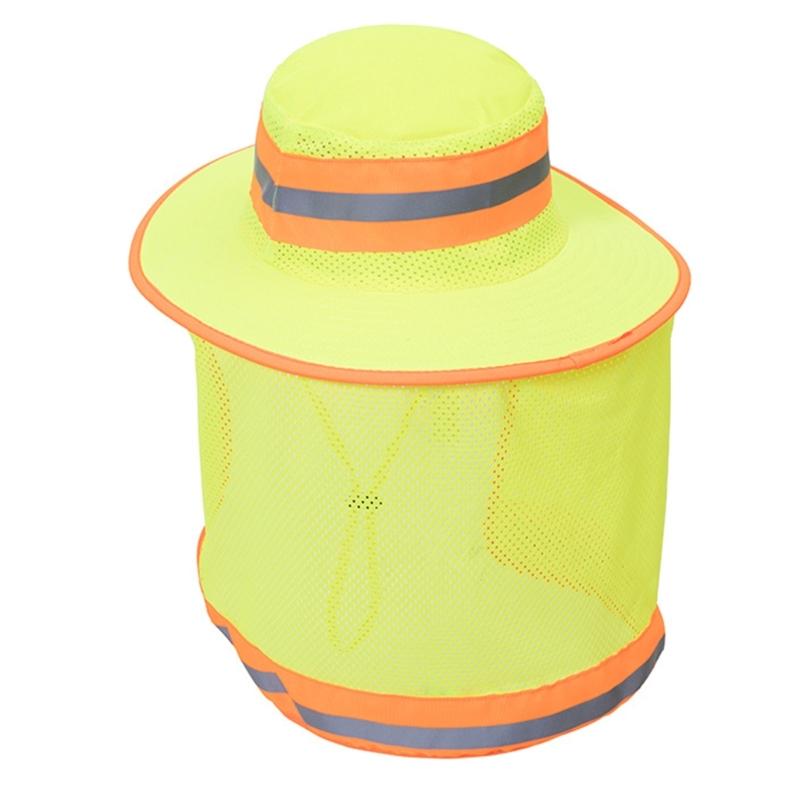 Reflective Safety Hat Fishing Hat Cooling Ranger Hat Bucket Hat With Neck Flap