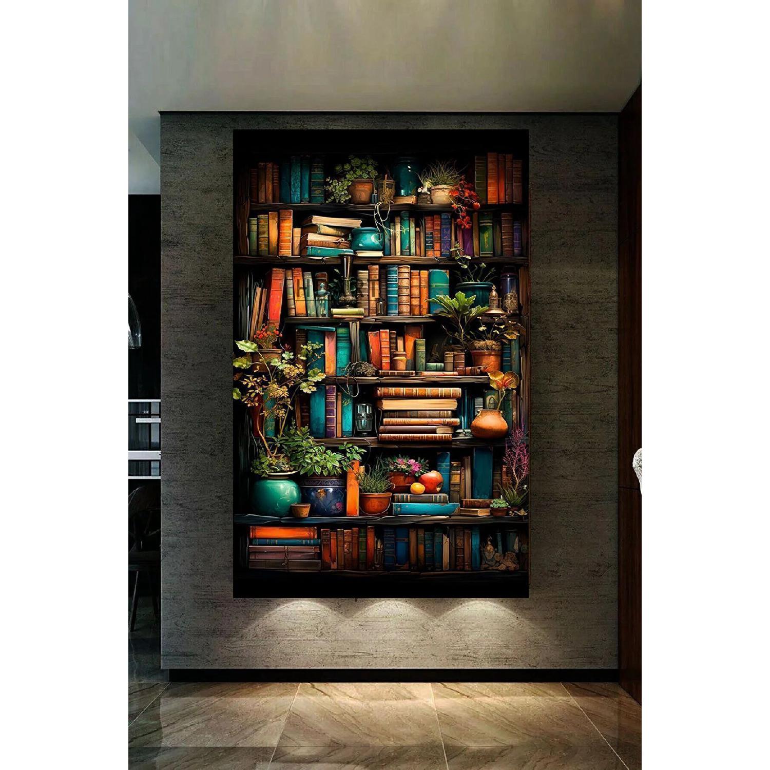 

Du To Книги зі спеціальним дизайном і квіти в бібліотеці Картина на полотні 20 x 30 чистий