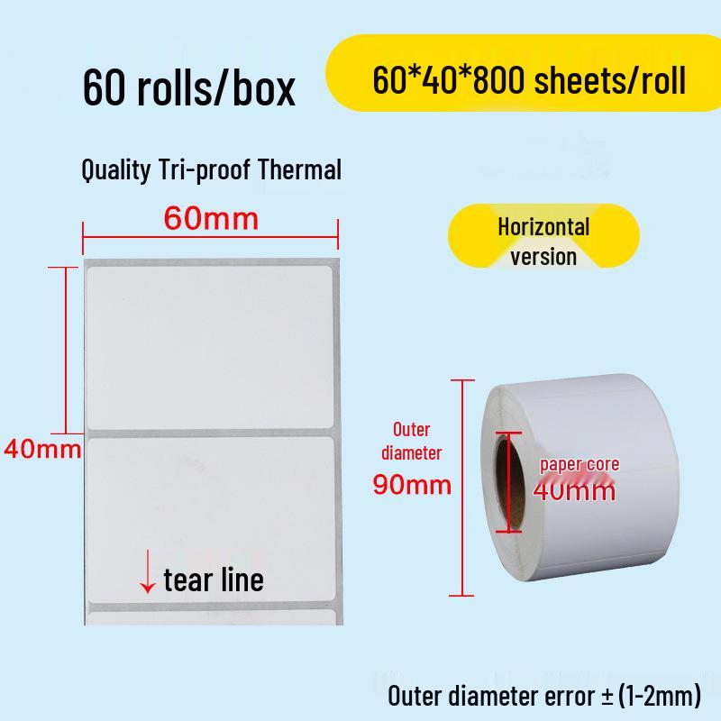 Durable Self-Adhesive Thermal Paper Barcode Labels for Printing 