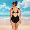 New Plus Size Sexy Print Women's One-Piece Swimsuit - Sporty Beachwear for Full-Figured Women