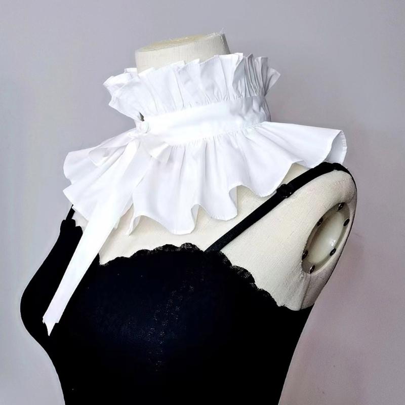 Ruffled Laple Shawl for Lady Girl Shawl Collar Elizabethan Collar