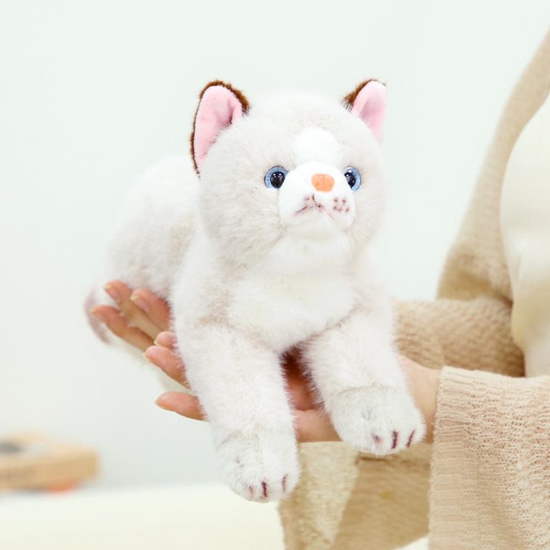 Soft Lying Model Simulation Cat Plush Toy Cute Kitten Doll Children Soothing Company Throw Pillow Rag Doll
