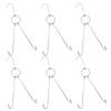 6Pcs Stainless Steel Double Hooks 3.5cm Diameter 24.5cm Length Rust-Proof Meat Hooks for Roast Hanging Drying Smoking Butcher