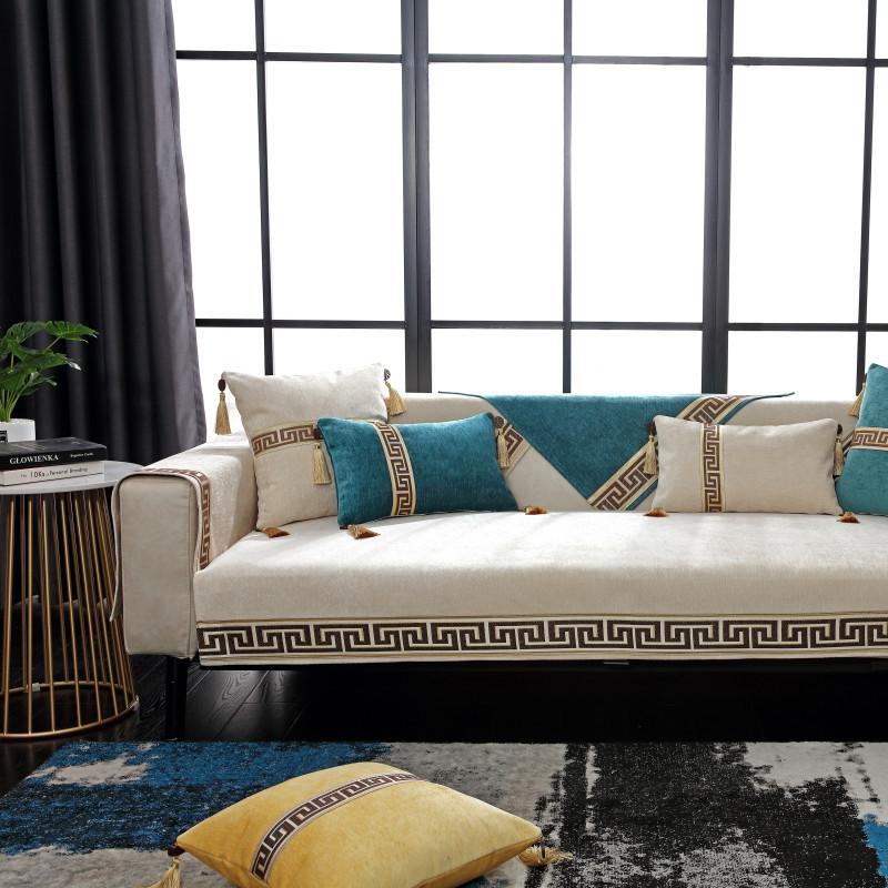 Four Seasons Noua perna de canapea din chenille chinezeasca Moderna, simpla, de culoare solida, perna de canapea Prosop