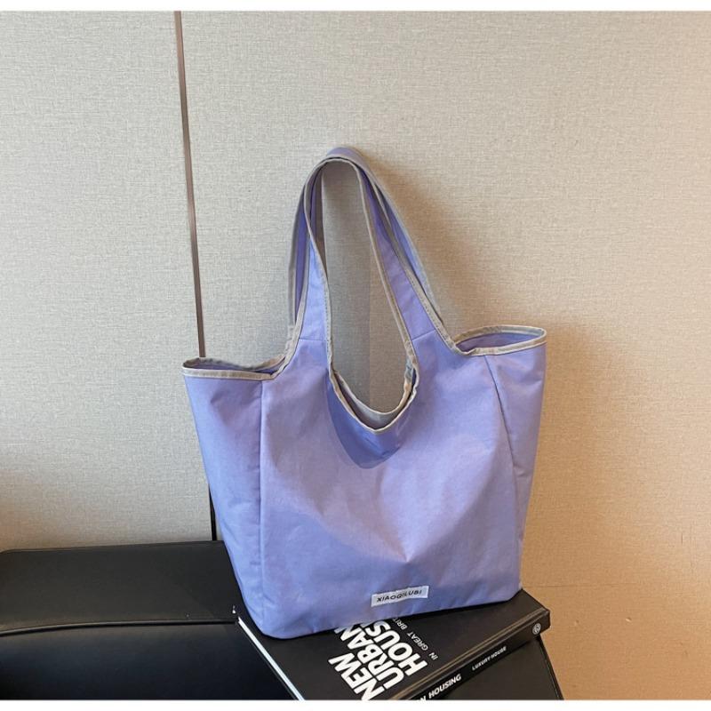 Dopamine Contrasting Color Large-capacity Tote Bag Summer New Simple Temperament Lazy Wind Shoulder Bag