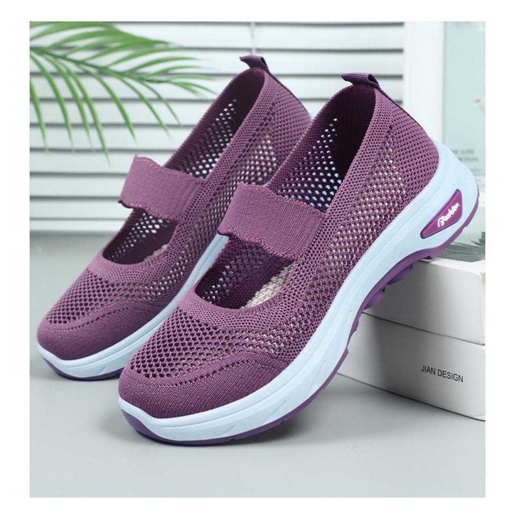 Cloth Shoes, Women's Summer New Hollow Breathable Mesh Shoes, One Foot Lazy Shoes, Soft Soled Comfortable Casual Shoes