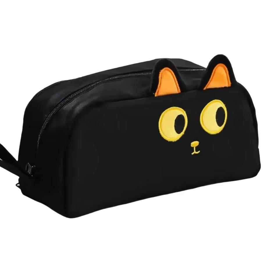 

Stationery Bag Hand-held Cute and Adorable Embroidered Paw Pen Bag, Super Large Capacity Stationery Storage Bag чёрный