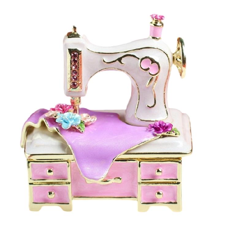 

Позачасовий Емальований Швейний Машинний Ювелірний Футляр Стабільний Металевий Декор З Внутрішнім Відділенням Для Зберігання фіолетовий