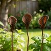 3 Pcs Rustic Metal Calla Lily Garden Stake Vintage Flower Outdoor Yard Art for Patio Lawn Garden Backyard Planter Pots Flower Beds Decor
