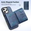 Für iPhone 16 Pro Magnetische Hülle Leder Rückseite Handyhülle mit abnehmbarer Kartentasche