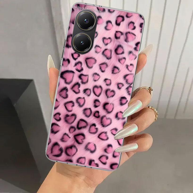 Pink Leopard Print Phone Case for Xiaomi Poco X5 X6 X7 Pro F7 Ultra M7 Redmi 15 15C 13 13C 12 12C 10 10A 10C 9 9A 9C 9T Shell Po
