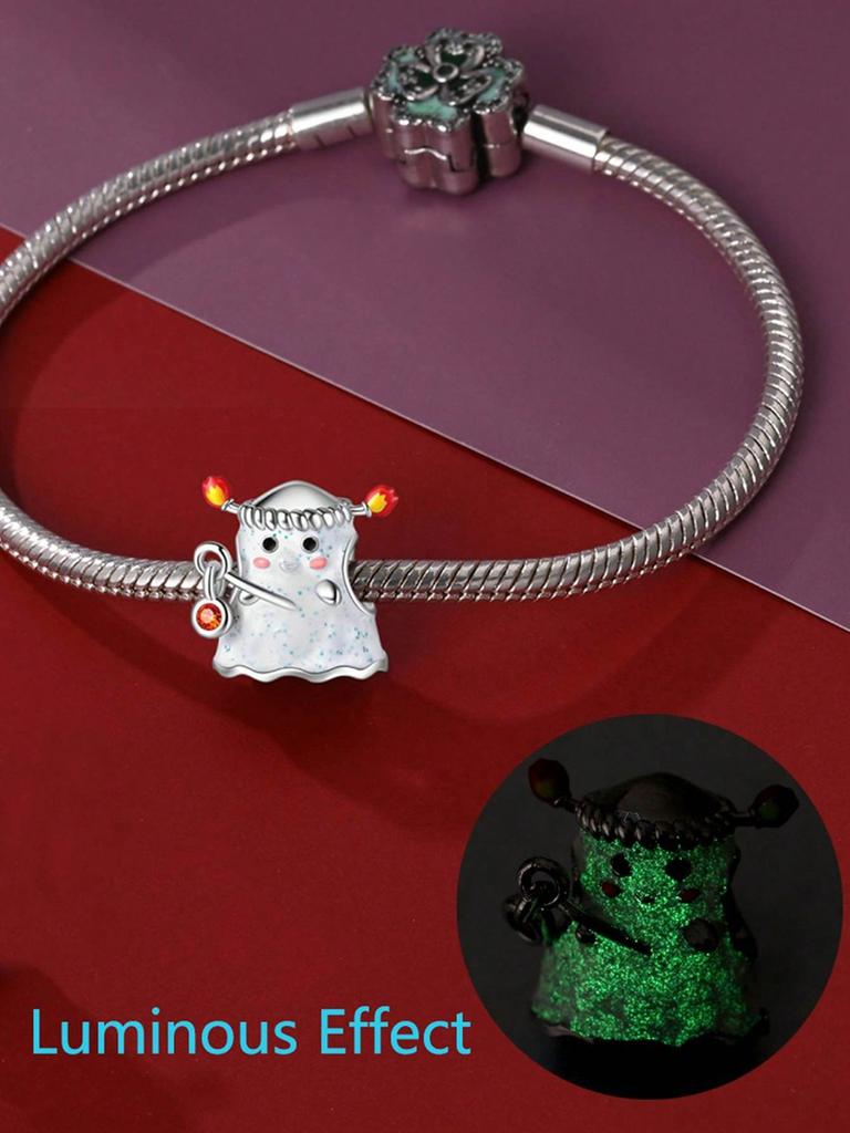 Charms Plata Cute Halloween Ghost Beads Charm Copper Plated Fit Charms Copperoriginal Bracelet For Jewelry Making Diy Charm