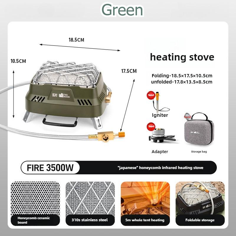 Outdoor Portable Heating Stove, Multi-functional Gas Heating Stove Propane Split Gas Stove, Camping Windproof Tent Heating Stove