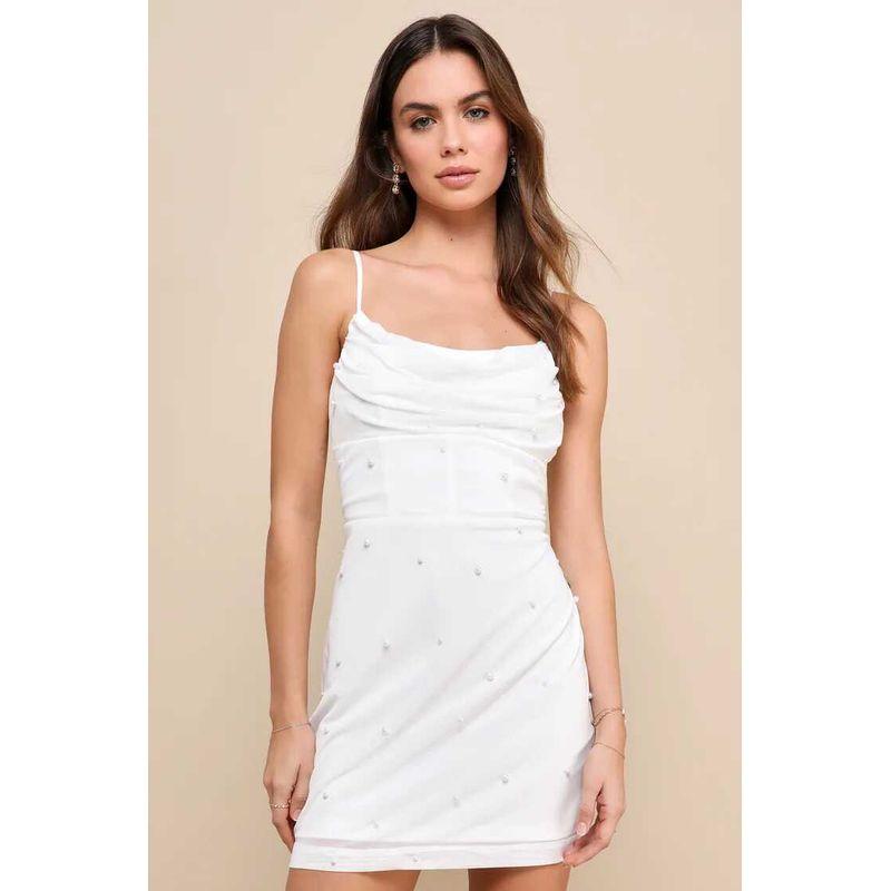 Export Single Lu Jia Straps Tulle Elegant Elegance Fashion Heavy Industry Pearl Slim Looking Sexy Stylish Hip Bag Dress