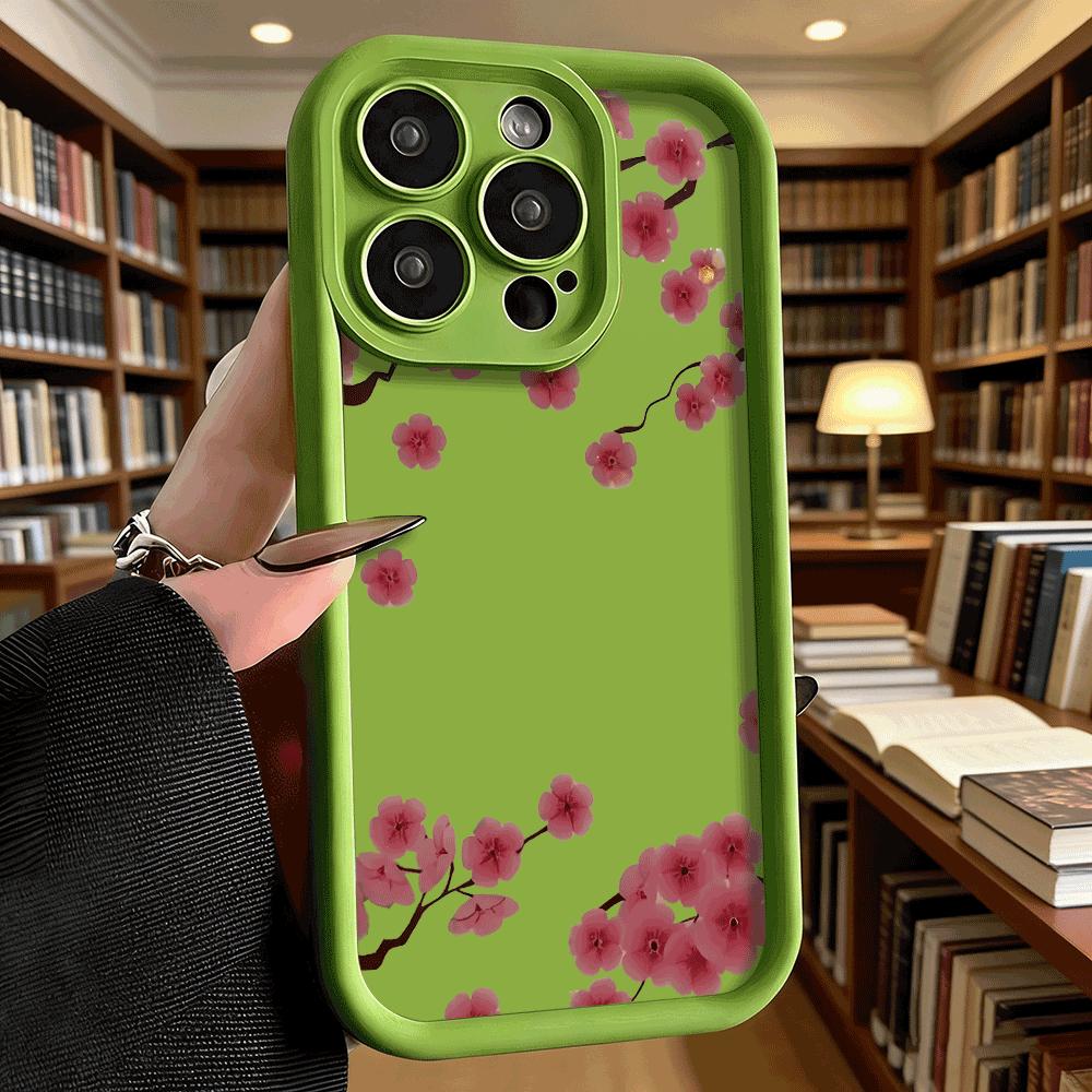Pink Plum Blossoms Phone Case for iPhone 17 16 15 14 13 12 11 Pro Max Plus Anti Scratch, Gel Flexible Protective