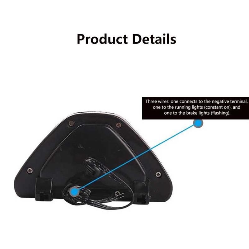 Triangle Brake Light Led Navigation Light Universal Triangle Light Flashing Flash Fit Rear Bumper Anti Rear End Collision Light