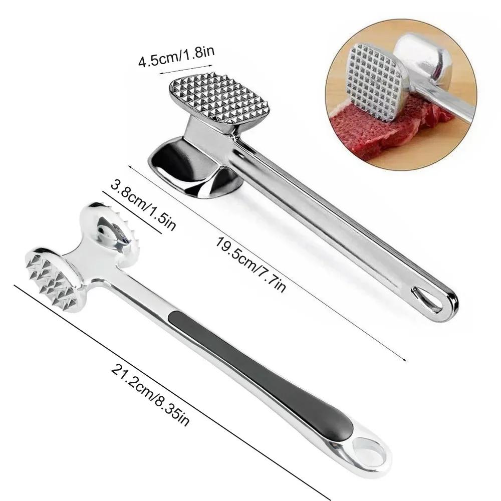 Aluminium Steak Metallhammer Schwerlast Fleischklopfer Schwer Robust Doppelseitiger Fleischklopfer Haushaltsküchenwerkzeuge
