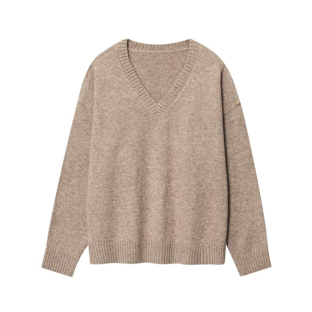 Spring Women's Solid V-neck Knitwear - Simple & Versatile Pullover