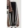 Nuovo maglione corto con zip e cappuccio, stampa leopardata gotica, con pantaloni dritti a stampa leopardata bianca e nera