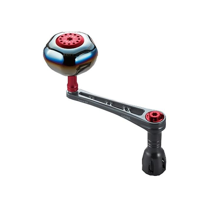 LIVRE Power 93 Handle – Shimano Left – 8000-14000 Size – Gunmetal/Red – 93mm – 115g