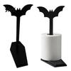 Retro Cemetery Style Ornament Bat-shaped Paper Towel Holder, Gothic Matte Black Metal Niche Punk Home Accents Vertical Tissue Stand, for Kitchen