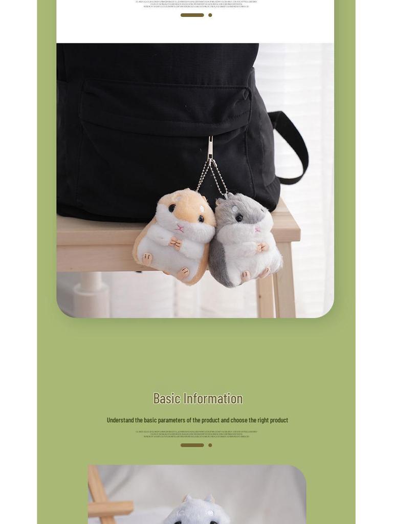 Hamster Plush Keychain Toy - Keyring & Bag Charm