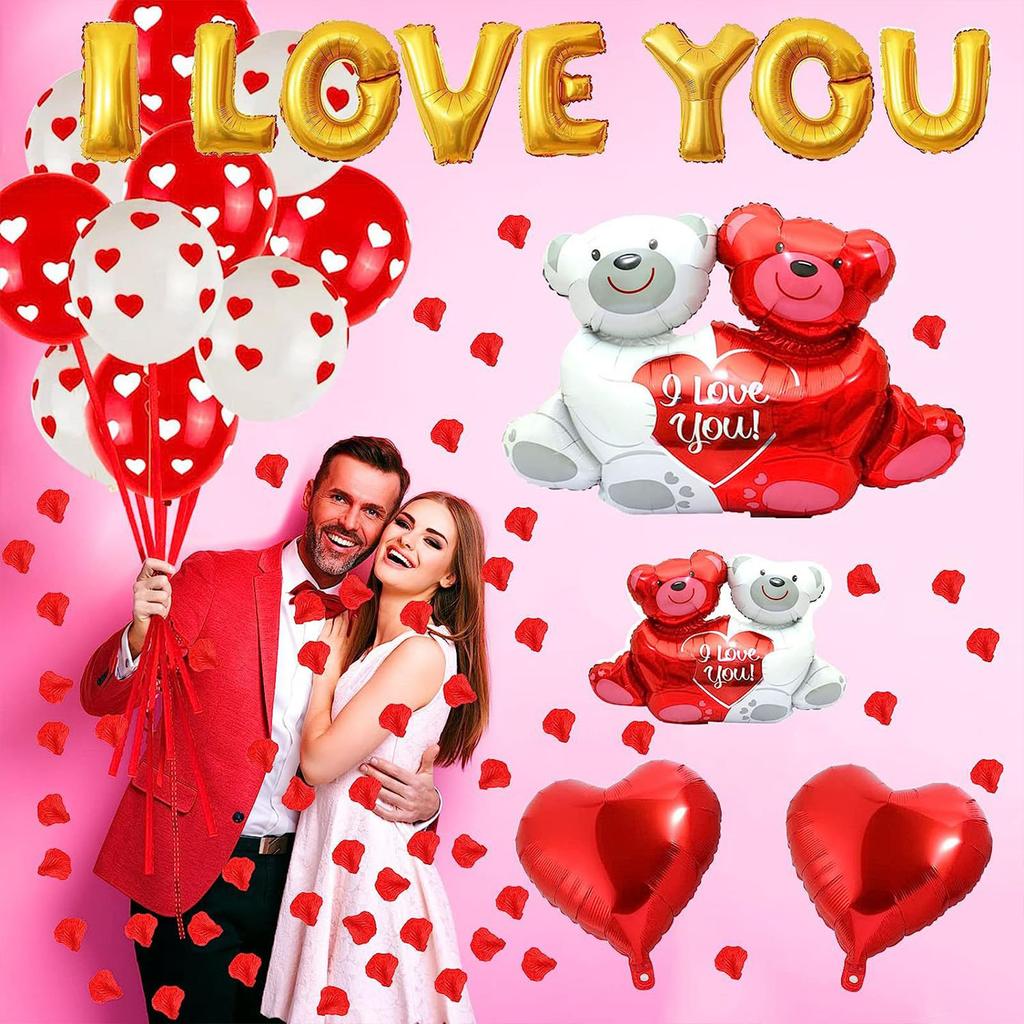 Valentine's Day Arch Balloons Decor Easy Installation Long Lasting Roses Red Balloons Set Wedding Hall Decor Wedding Party
