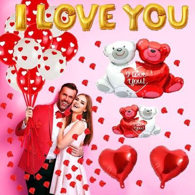 Valentine's Day Arch Balloons Decor Easy Installation Long Lasting Roses Red Balloons Set Wedding Hall Decor Wedding Party