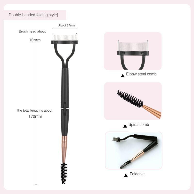 Lash Comb Ultra-Fine Steel Needle Comb Small Eyebrow Comb Foldable Spiral Lash Comb