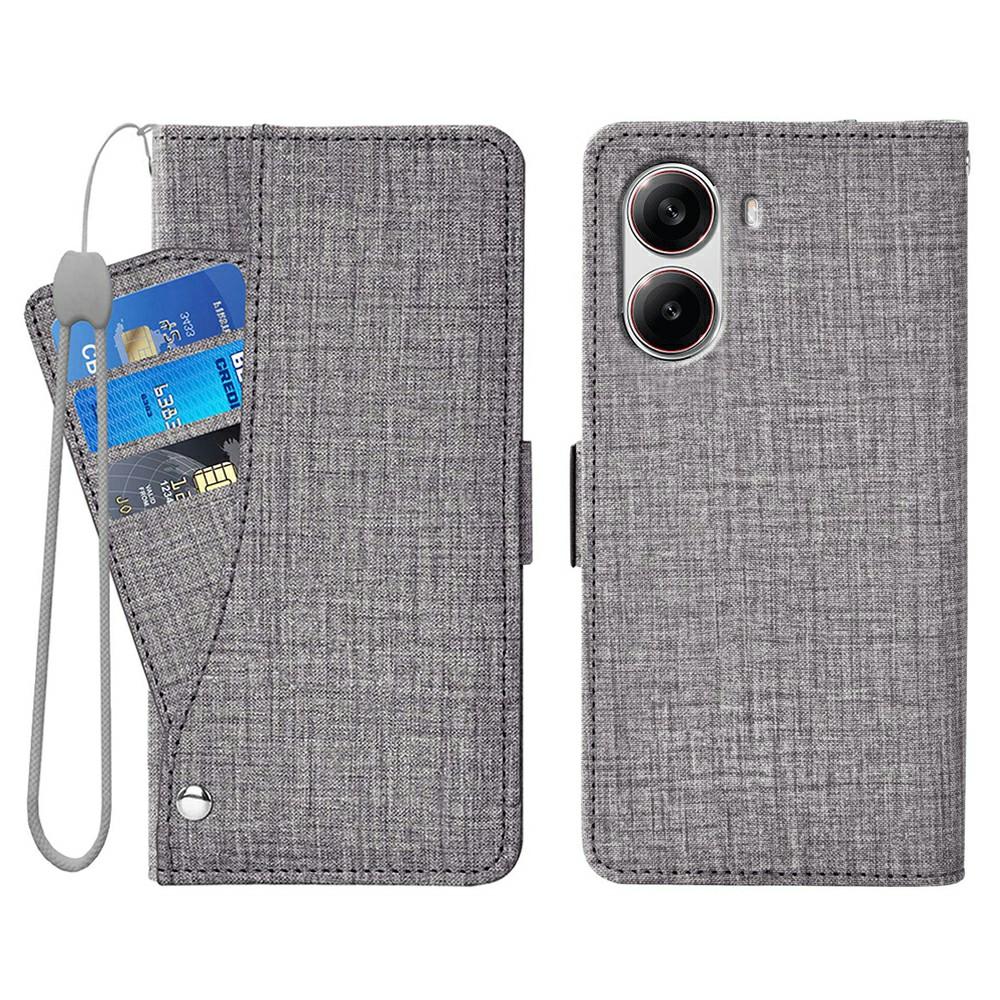 

For Xiaomi Redmi Turbo 4 5G/Poco X7 Pro 5G Case Jean Cloth Texture PU Leather Wallet Phone Cover with Rotating Card Slots