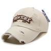 Letter New York Broken Hole Baseball Cap Washed Cotton Adjustable Embroidery Baseball Cap Sunscreen Hats For Man Women Fashion