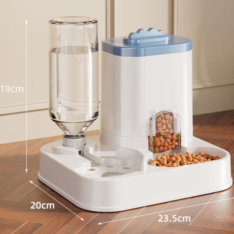Automatic Pet Feeder and Waterer Combo  2in1 Gravity Water Dispenser for Cats Dogs Non Tip Heavy Base