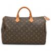 Auth Monogram Speedy 35 Boston Handbag Vintage Brown Leather Lv4848cb