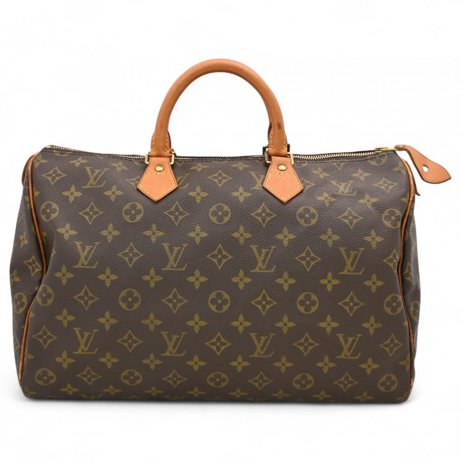 

Автентична LOUIS VUITTON Monogram Speedy 35 Бостонська Сумка Вінтаж Коричнева Шкіра lv4848cb