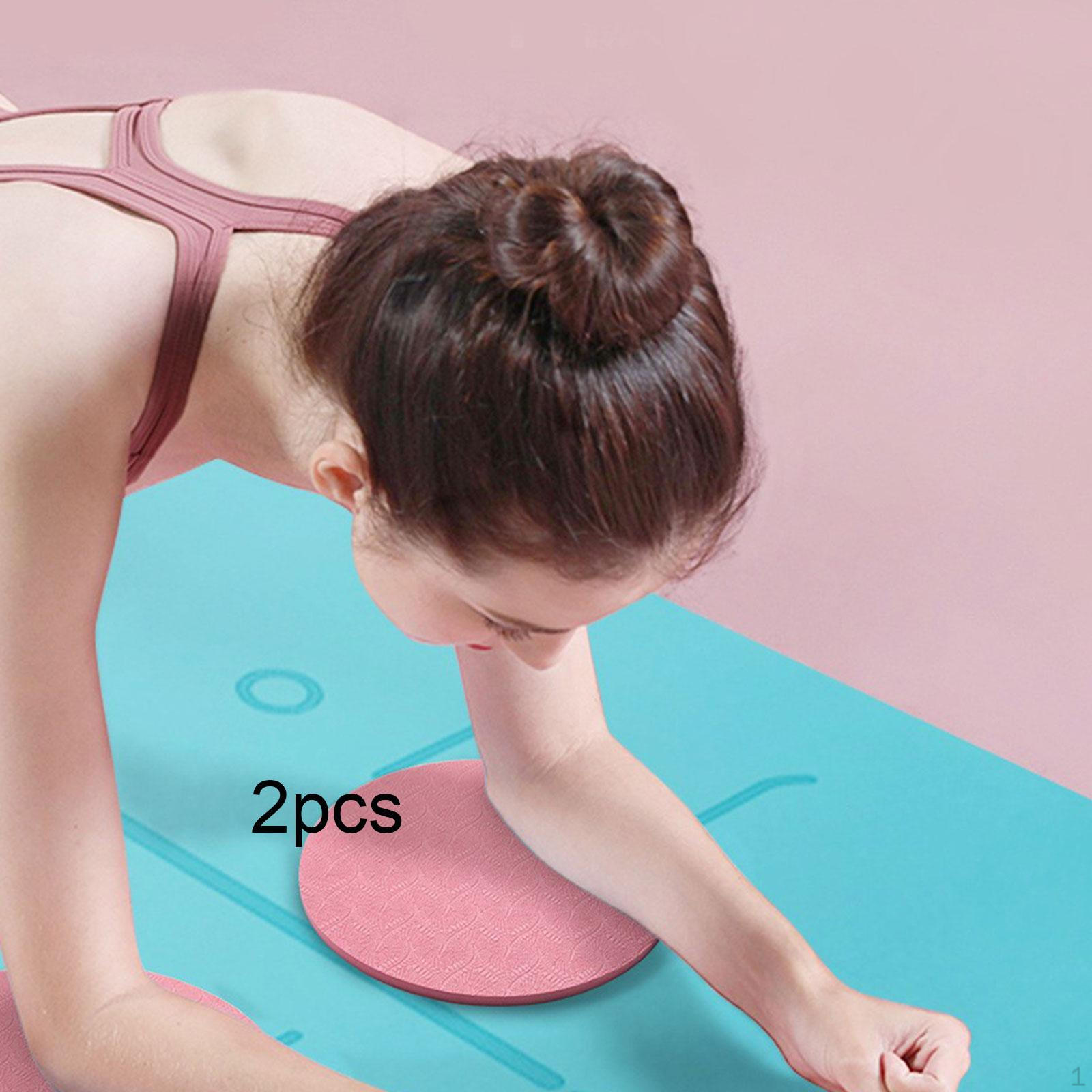 

2 Pieces Knee Support Pads 18cm Round for Workouts Portable Pink