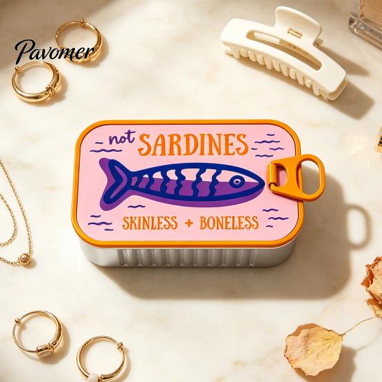 Plastic Jewelry Case Sardine Can Storage Box, Portable Anti-tangle Travel Case, Lightweight Retro Organizer for Necklaces And Earrings