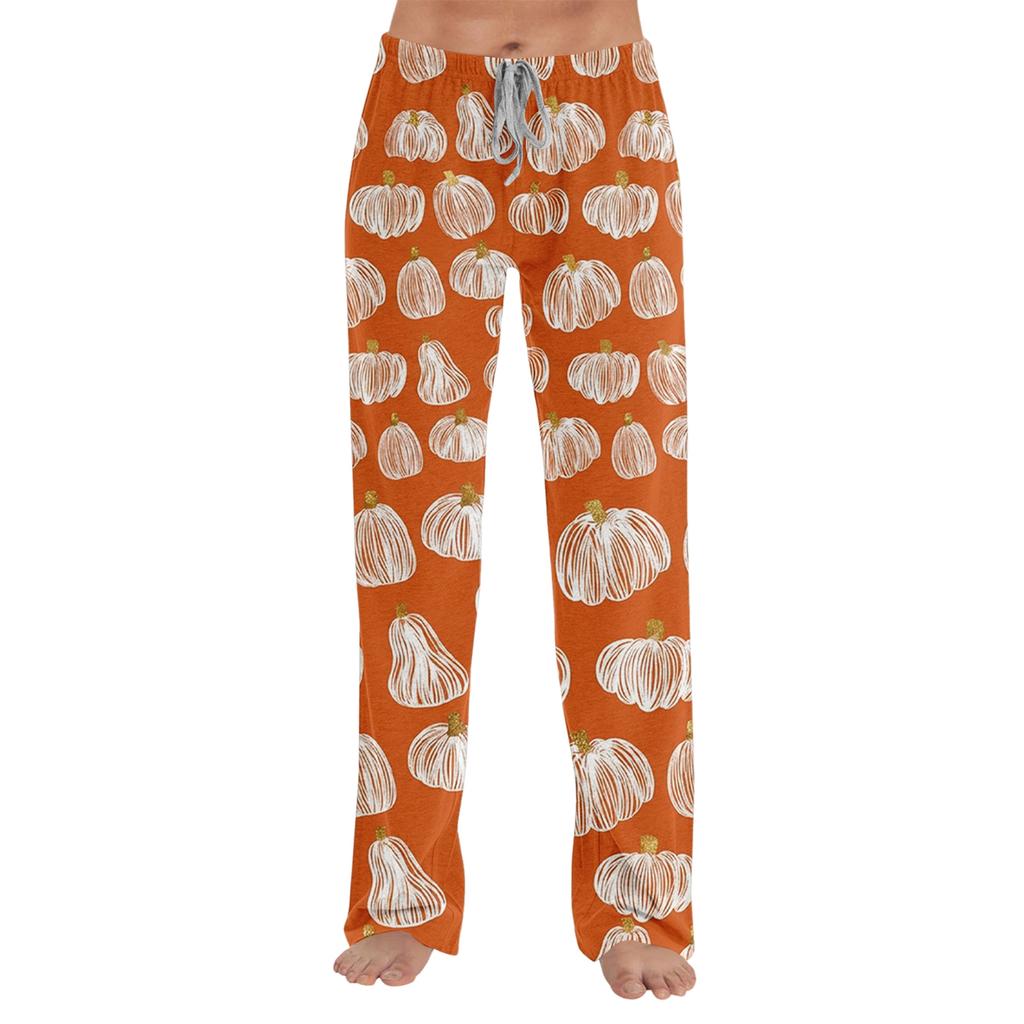 Women's Halloween Print Loose Fit Pajama Pants for Loungewear and Sleep