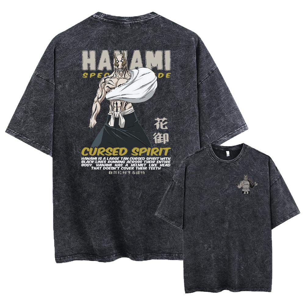 Anime Acidové tričko Jujutsu Kaisen Gojo Satoru Trička Vypraná Pánská Dámská Bavlněná Trička Ryomen Sukuna Retro Topy