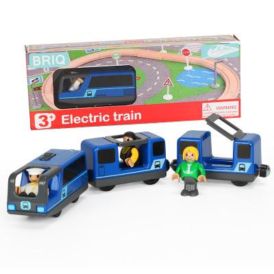 Kids RC Electric Train Set Locomotive Magnetic Train Diecast Slot Toy Fit for Wooden Train Railway Track Toys for Children Gifts