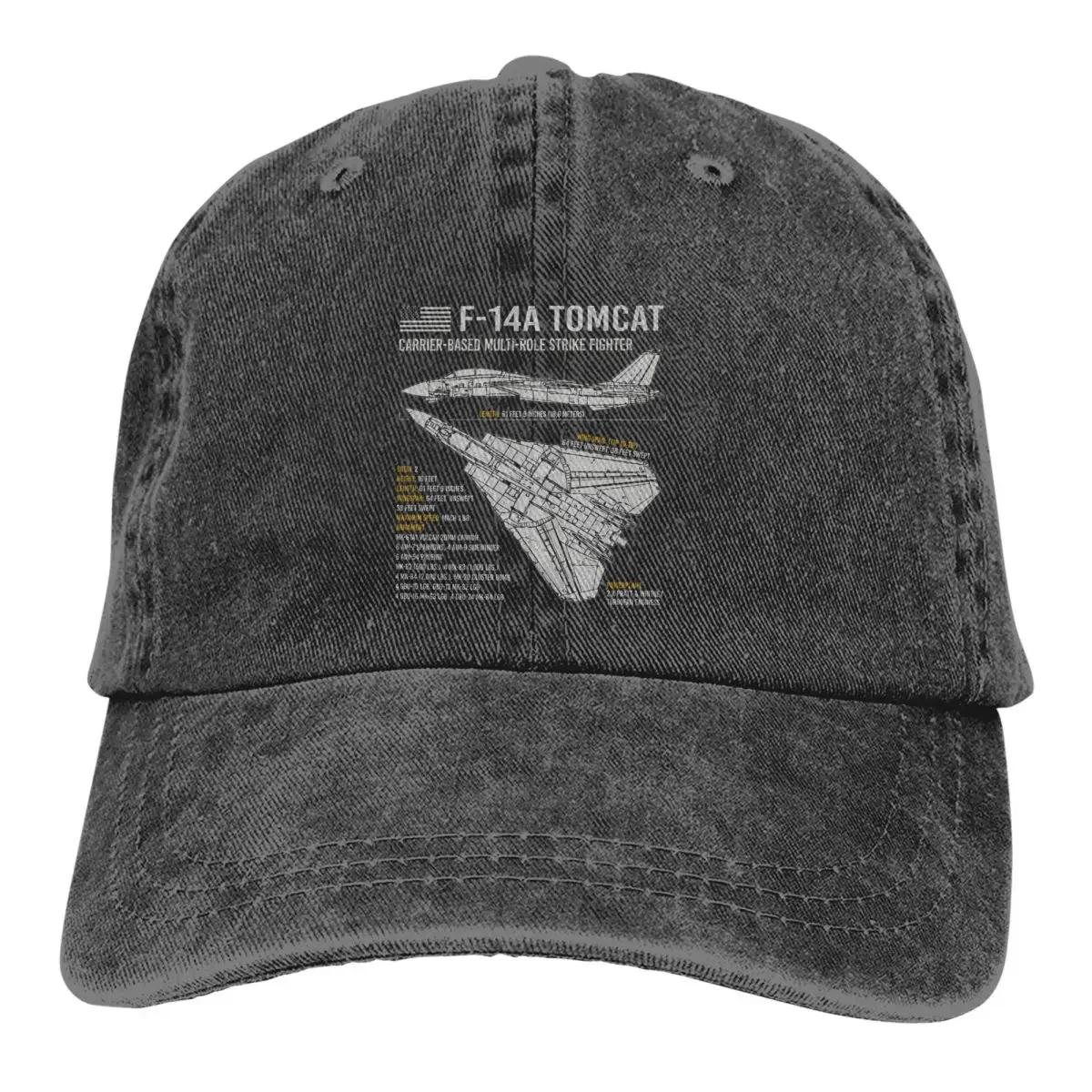 

F-14 Tomcat US Navy Aircraft Plane USAF Blueprint Baseball Cap Unisex Cowboy Hats Women Snapback Top Gun Maverick Film Caps Adjustable Cap